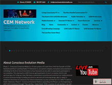 Tablet Screenshot of consciousevolutionmedia.com